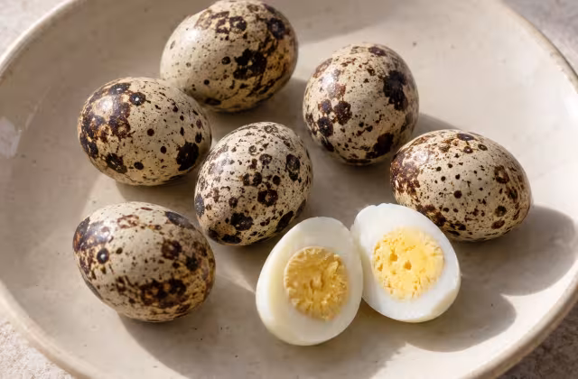 Huevos de codorniz presentado como ingrediente