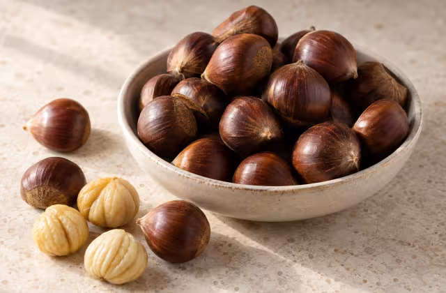 Castañas frescas para cocinar