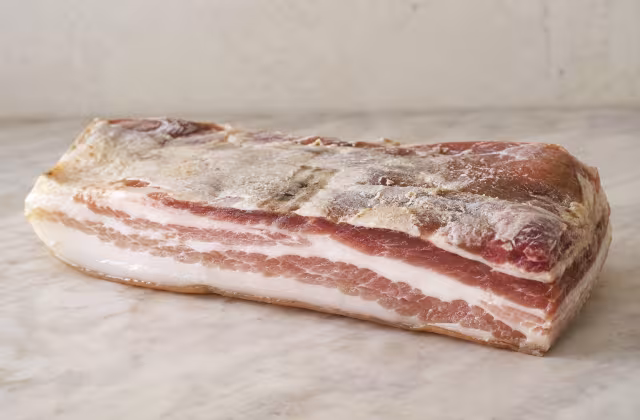Cured pork belly as a cooking ingredient