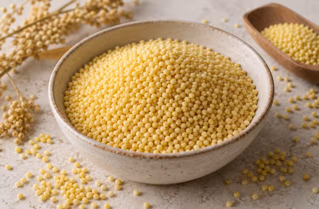 Millet on a kitchen surface, before use