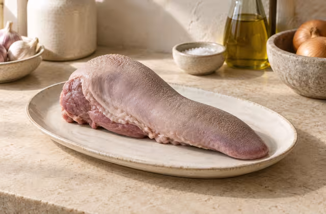 Lengua de ternera cruda como ingrediente