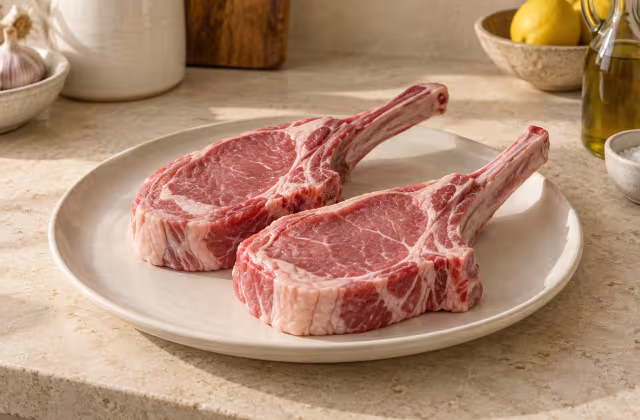 Veal chops as a cooking ingredient