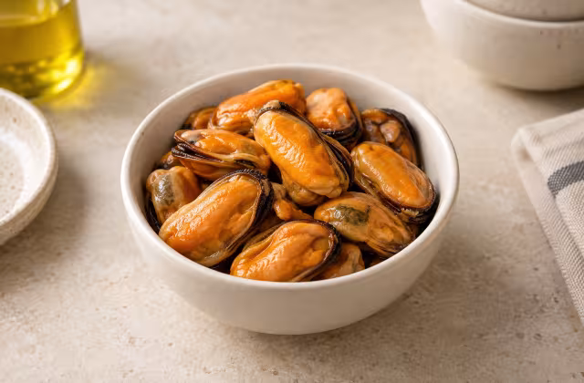 Mejillones cocidos como ingrediente