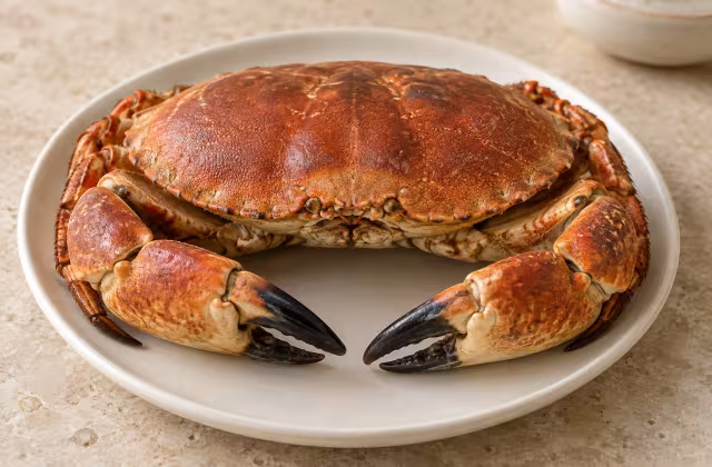 Cooked brown crab as a cooking ingredient