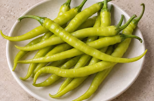 Piparras frescas, detalle del ingrediente