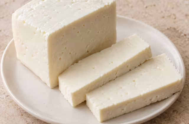 Queso blanco semiduro presentado como ingrediente