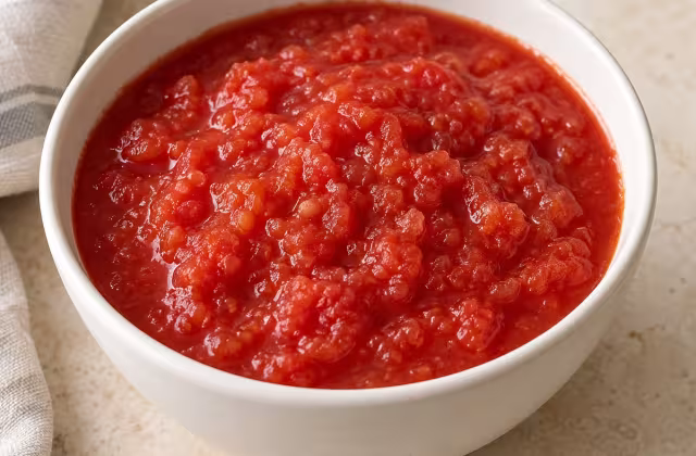 Tomate triturado, detalle del ingrediente