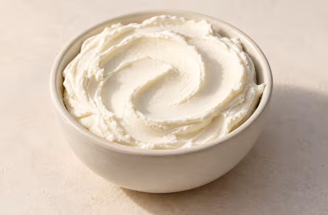 Queso crema vegano presentado como ingrediente