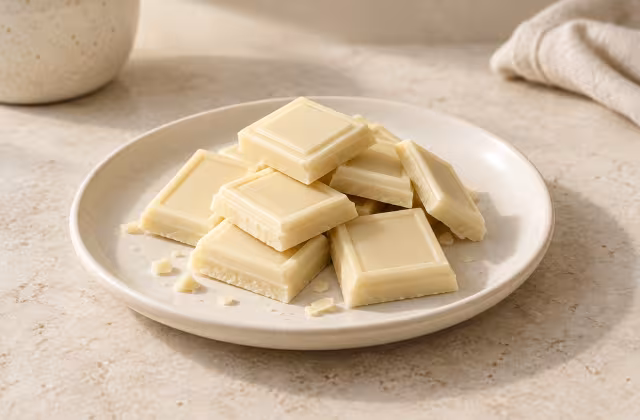 Chocolate blanco vegano como ingrediente de cocina