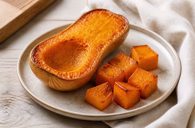 Calabaza asada en freidora de aire con presentaci&oacute;n casera y natural